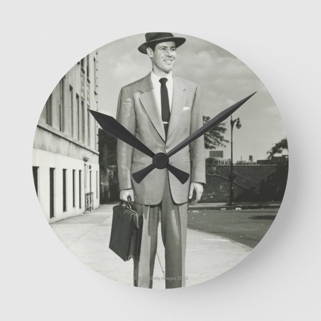 Man in Suit Round Clock (Front)