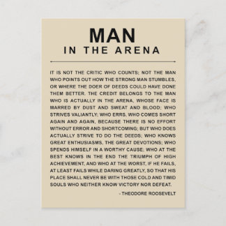 Man In The Arena - Daring Greatly Announcement Postcard