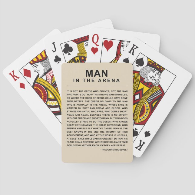 Man In The Arena - Daring Greatly Playing Cards (Back)