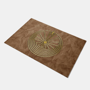 MAN IN THE MAZE gold + your backgr. & ideas Doormat