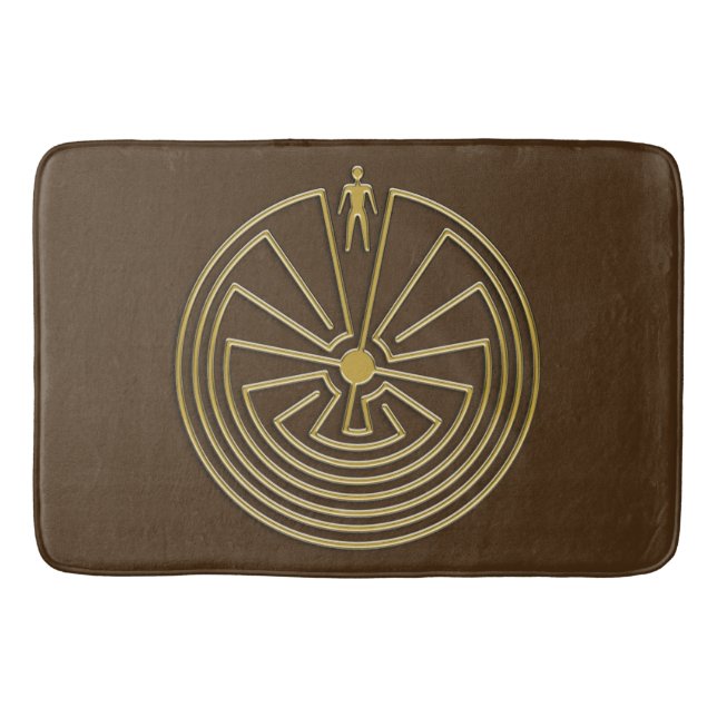 MAN IN THE MAZE gold + your background Bath Mat (Front)