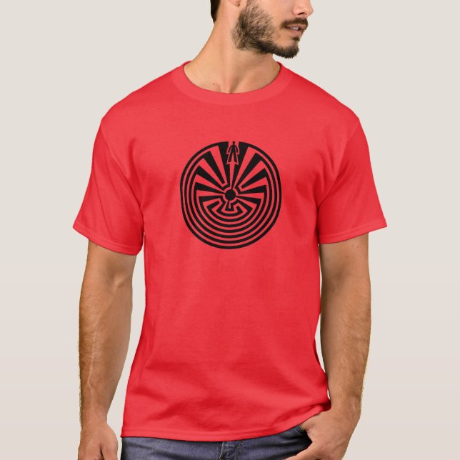 Man In The Maze, Journey Through Life, Labyrinth, T-Shirt (Front)