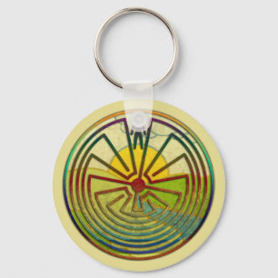 MAN IN THE MAZE landscape + your background Key Ring
