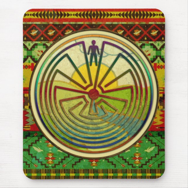 MAN IN THE MAZE landscape + your background Mouse Mat (Front)
