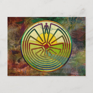 MAN IN THE MAZE landscape + your background Postcard