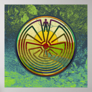 MAN IN THE MAZE landscape + your background Poster