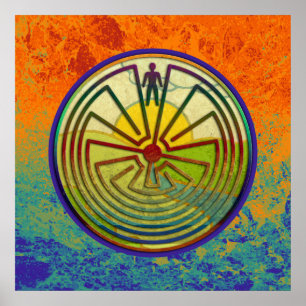 MAN IN THE MAZE landscape + your background Poster