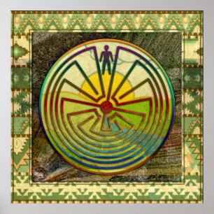 MAN IN THE MAZE landscape + your background Poster