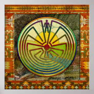 MAN IN THE MAZE landscape + your background Poster