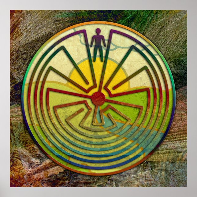 MAN IN THE MAZE landscape + your background Poster (Front)