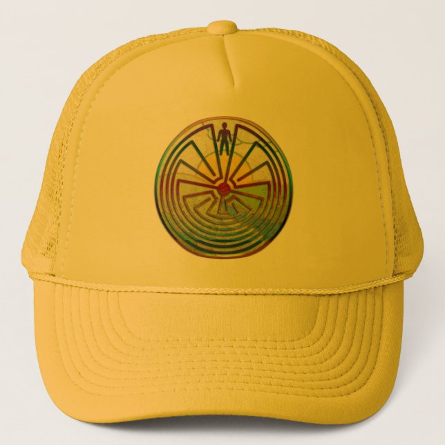 MAN IN THE MAZE landscape + your background Trucker Hat (Front)