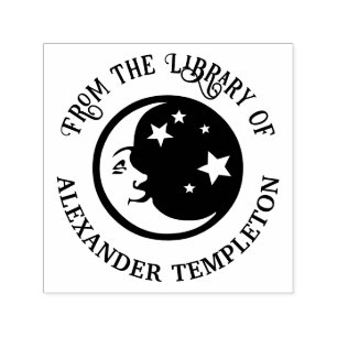 Man in the Moon and Stars “From the Library of” Self-inking Stamp