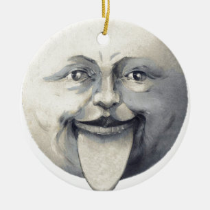 Man in the Moon Ceramic Tree Decoration