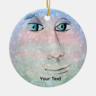 Man in the Moon Ceramic Tree Decoration