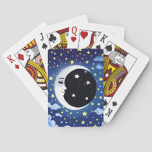 Man in the Moon on a Starry Background