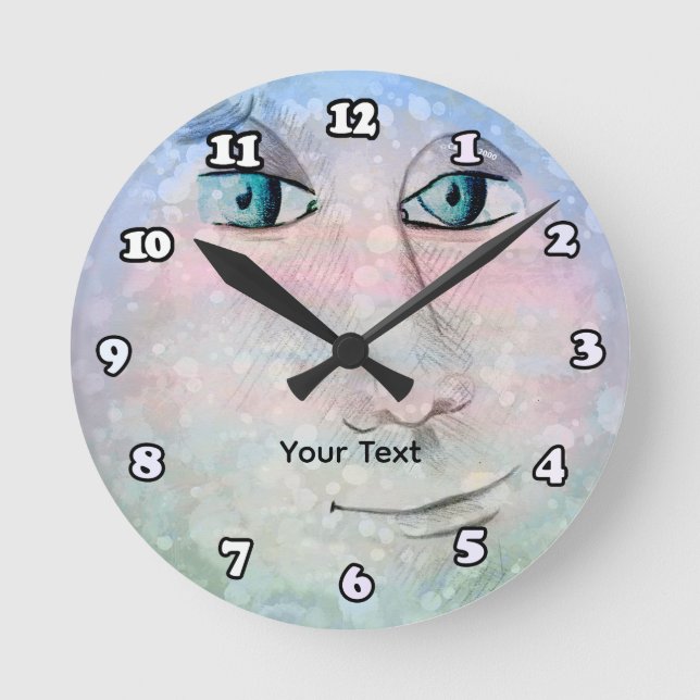 Man in the Moon Round Clock (Front)