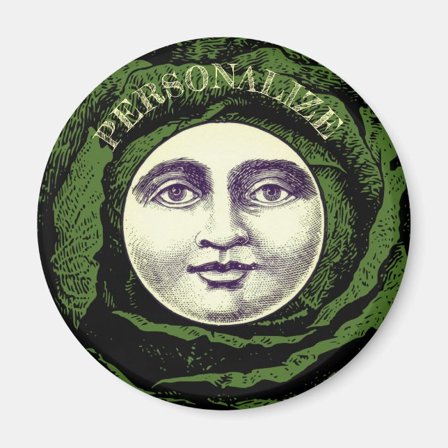Man in the moon vintage cabbage head  magnet (Front)
