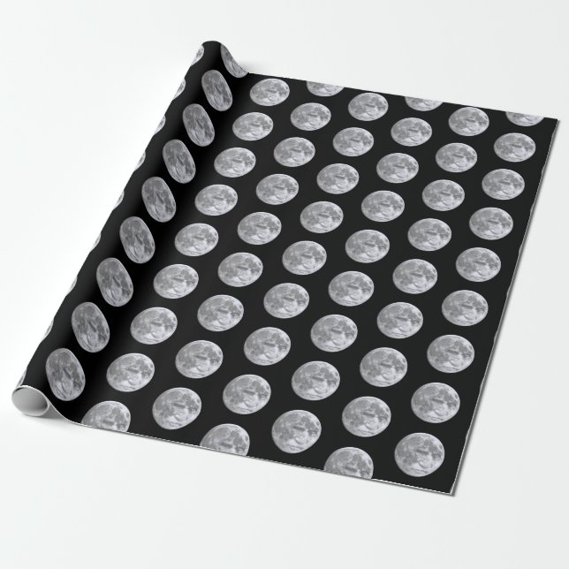 Man in the Moon Wrapping Paper (Unrolled)