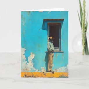Man in the Shade - A Rustic Cuban Scene Invitation