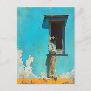 Man in the Shade - A Rustic Cuban Scene Postcard