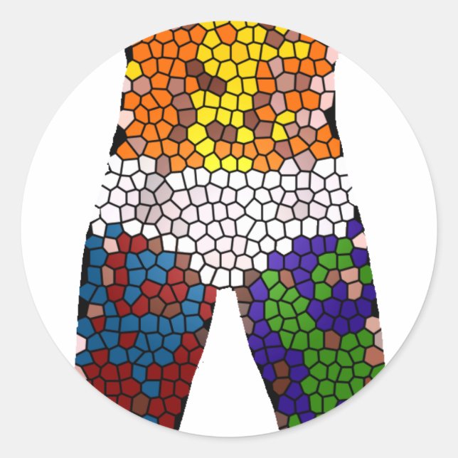 Man in Underwear Classic Round Sticker (Front)