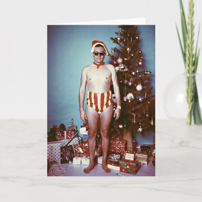 Man in Xmas Pants Card (Front)