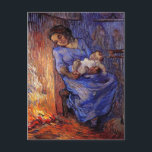 Man is at Sea by Vincent van Gogh Postcard<br><div class="desc">The Man is at Sea (after Demont-Breton) by Vincent van Gogh is a vintage fine art post impressionism daily life portrait painting featuring an exhausted mother, she is sleeping while holding her infant child as they keep warm by the fire. About the artist: Vincent Willem van Gogh was a Post...</div>