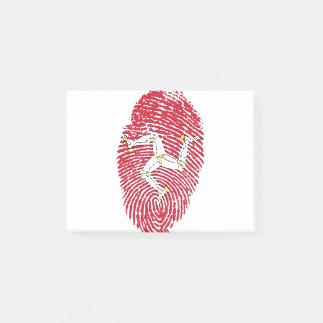 Man Isle Flag Fingerprint Country Pride Post-it Notes (Front)