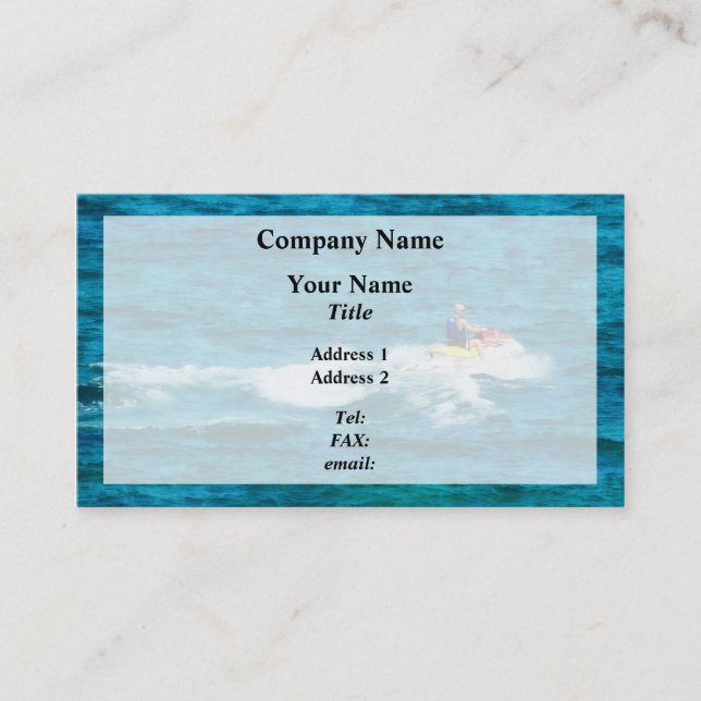 Man Jet Skiing Business Card (Front)