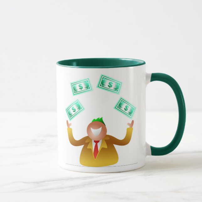 Man Juggling Dollars Mug (Right)