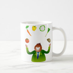Man Juggling Vegetables Coffee Mug