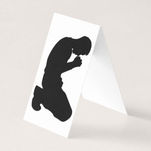 MAN KNEELING IN PRAYER BUSINESS CARD