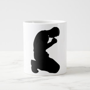 MAN KNEELING IN PRAYER LARGE COFFEE MUG