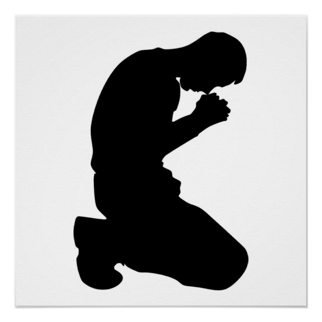 MAN KNEELING IN PRAYER POSTER (Front)