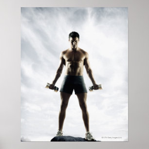 Man lifting weights 3 poster