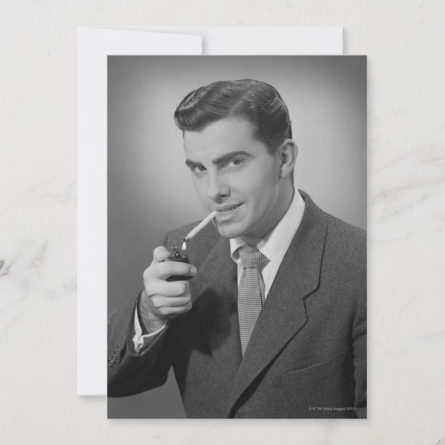 Man Lighting Cigarette (Front)