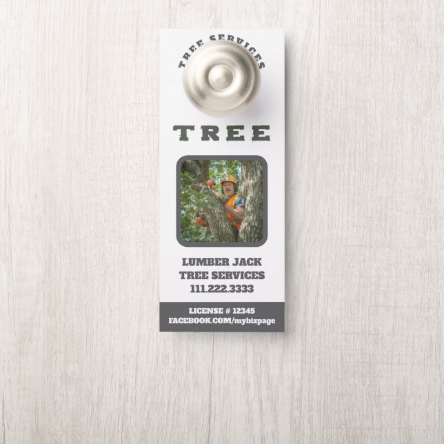 *~* Man  Lumber Jack QR Tree Services Door Door Hanger (On Knob)