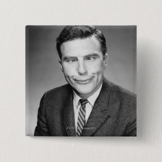 Man Making Face 15 Cm Square Badge