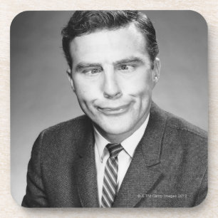 Man Making Face Coaster
