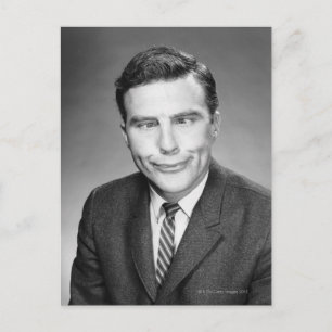 Man Making Face Postcard