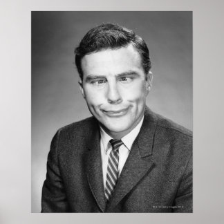 Man Making Face Poster