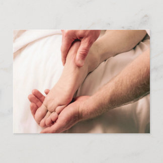 Man Massaging Male Foot Postcard