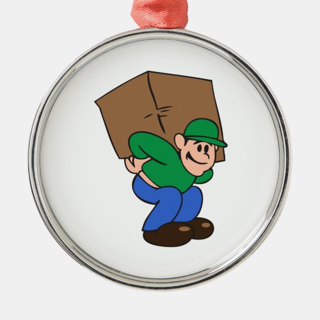 MAN MOVING METAL TREE DECORATION (Front)