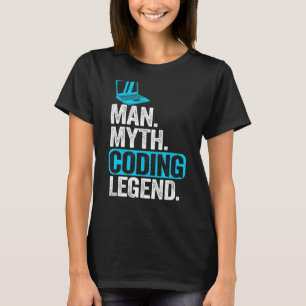 Man Myth Coding Legend Coder Dad Geek Computer Pro T-Shirt