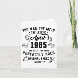 Man Myth Legend April 1965 60th Birthday Tee 60 Ye Card