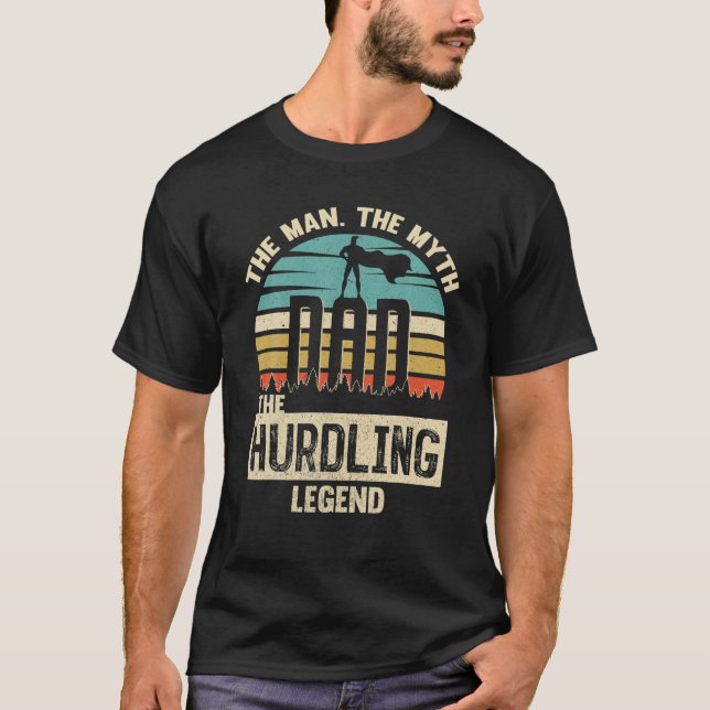 Man Myth Legend Dad Hurdling Amazing Runner T-Shirt (Front)