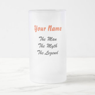 Man, Myth, Legend Frosted Beer Glass Frosted Glass Beer Mug