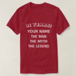 Man myth legend funny 31st Birthday shirt for men<br><div class="desc">The man the myth the legend 31st Birthday party shirt for men. Personalizable with your name and age. Age humour tee. Cute thirty first Birthday gift idea for legendary boyfriend, world's greatest dad, husband, father, son, uncle, best grandpa, brother, grandfather, step dad, friend, co worker, boss etc. Funny present for...</div>