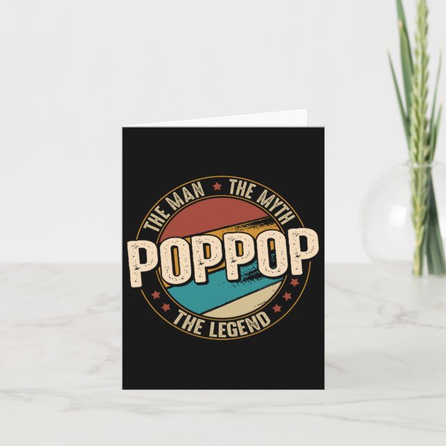 Man Myth Legend Funny Fathers Day Poppop  Card (Front)