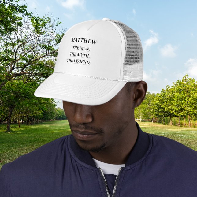 Man myth legend name fun trucker hat (Creator Uploaded)